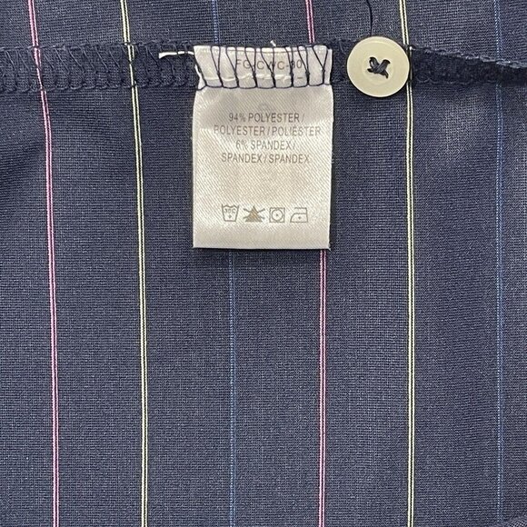 F & G TECH Polo Shirt Men's Size Large Navy Multicolor Stretch Wicking Quick Dry - Picture 8 of 12